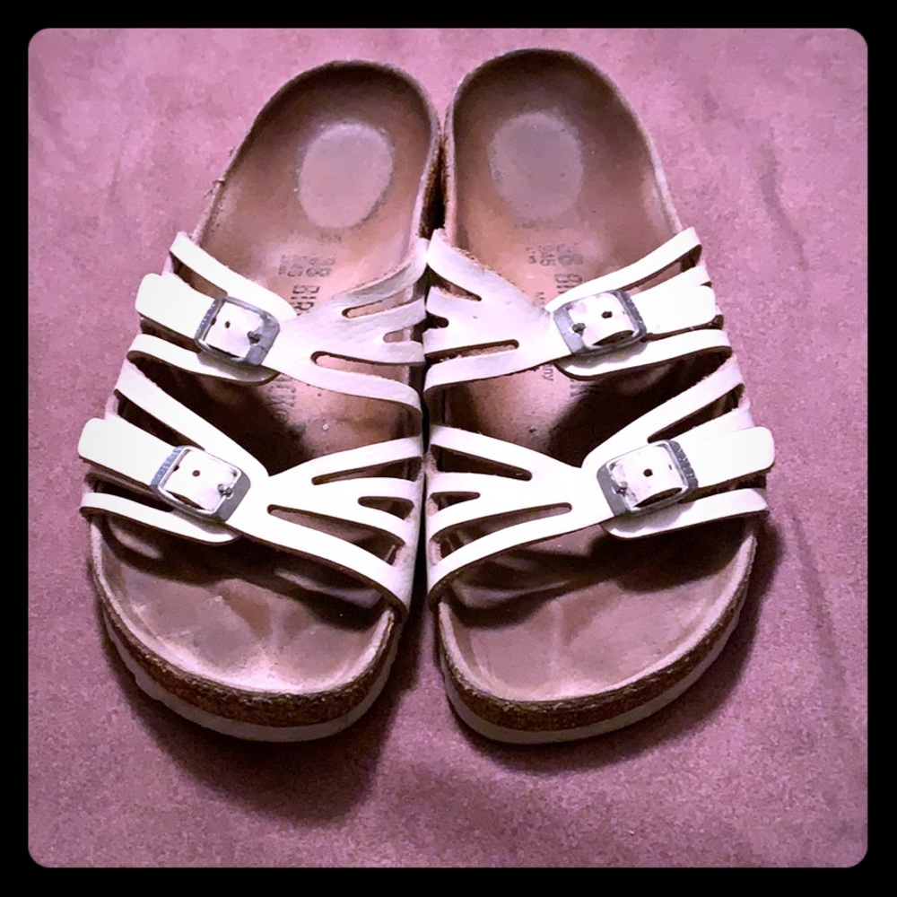 White Birkenstocks sandals ladies size 7